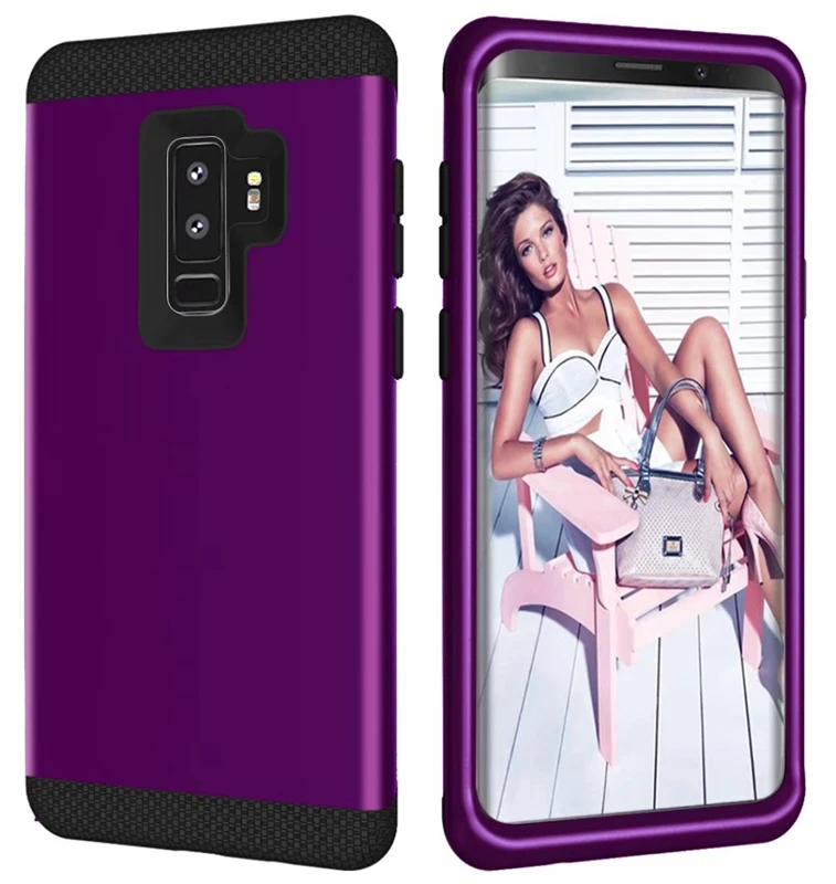 Гибридный скин для samsung Galaxy S9 чехол плюс Чехол Жесткий Пластик + Мягкий ТПУ
