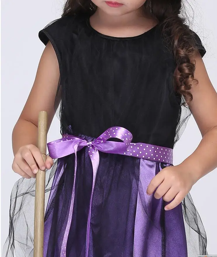 Платье с ведьмой для девочки + шляпа детские костюмы на день платья принцессы