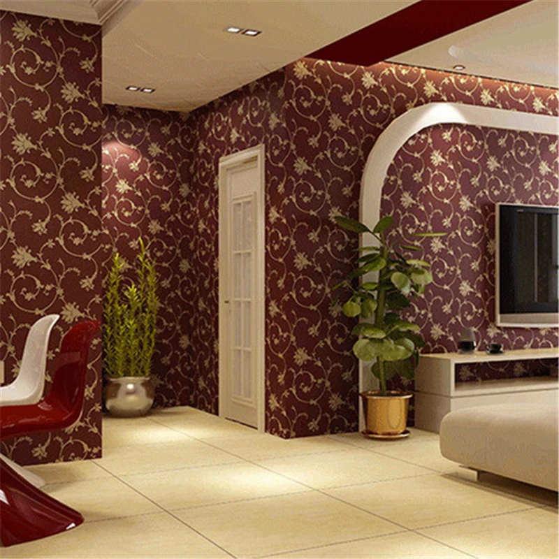 

beibehang Bedroom warm 3d living room background wall works wallpaper European solid color wallpaper 3d flooring