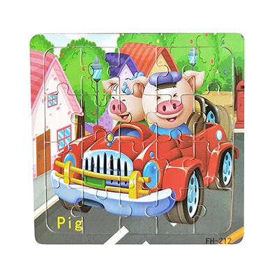 Детские игрушки 20 шт./компл. мультфильм животных головоломки имеют ссылки на фотографии деревянные игрушки для детей обучающие подарок yu-gi-ой - Цвет: 9