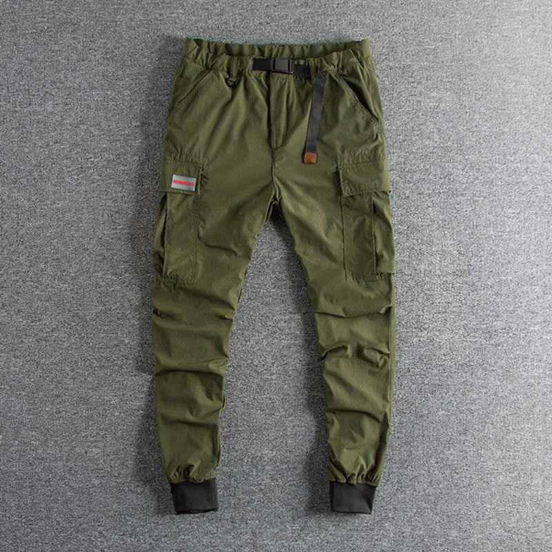 Мужские Дизайнерские повседневные брюки однотонные спортивные батального