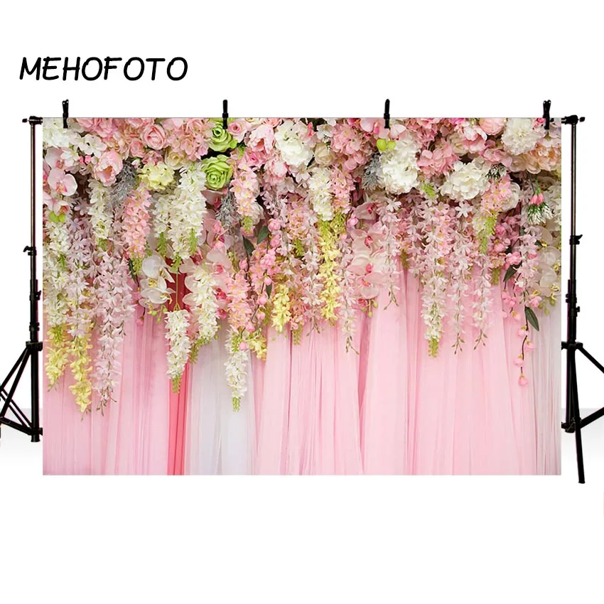 Фон MEHOFOTO для фотосъемки на стену с цветами розовый фон свадебной фотобудка