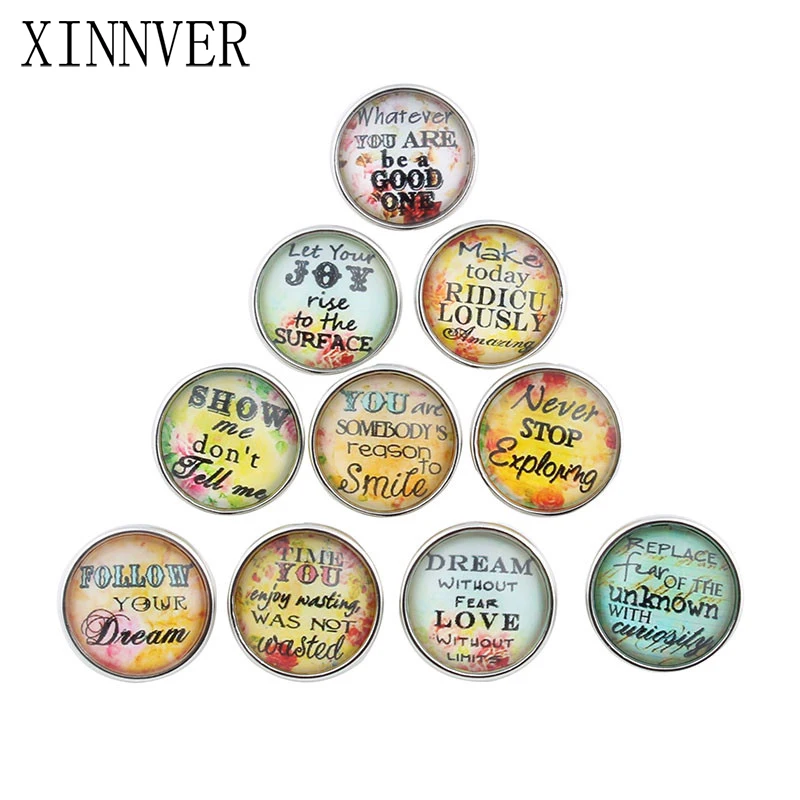 10 шт./лот Xinnver стекло оснастка кнопка оснастки смешанные стили DIY 18 мм защелки
