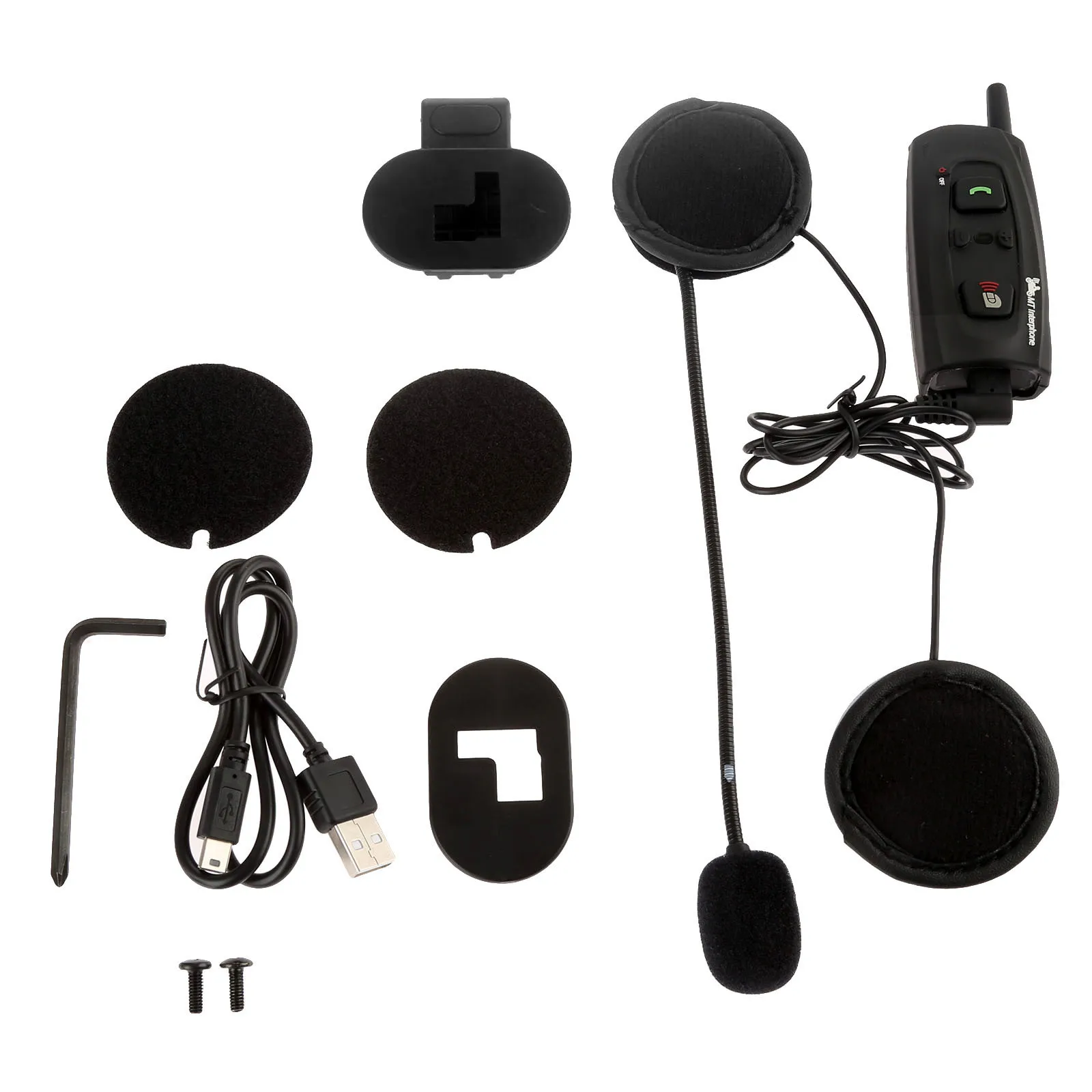 1x мотоциклетная гарнитура для шлема V2 1200 BT Interphone Беспроводная Bluetooth мобильного
