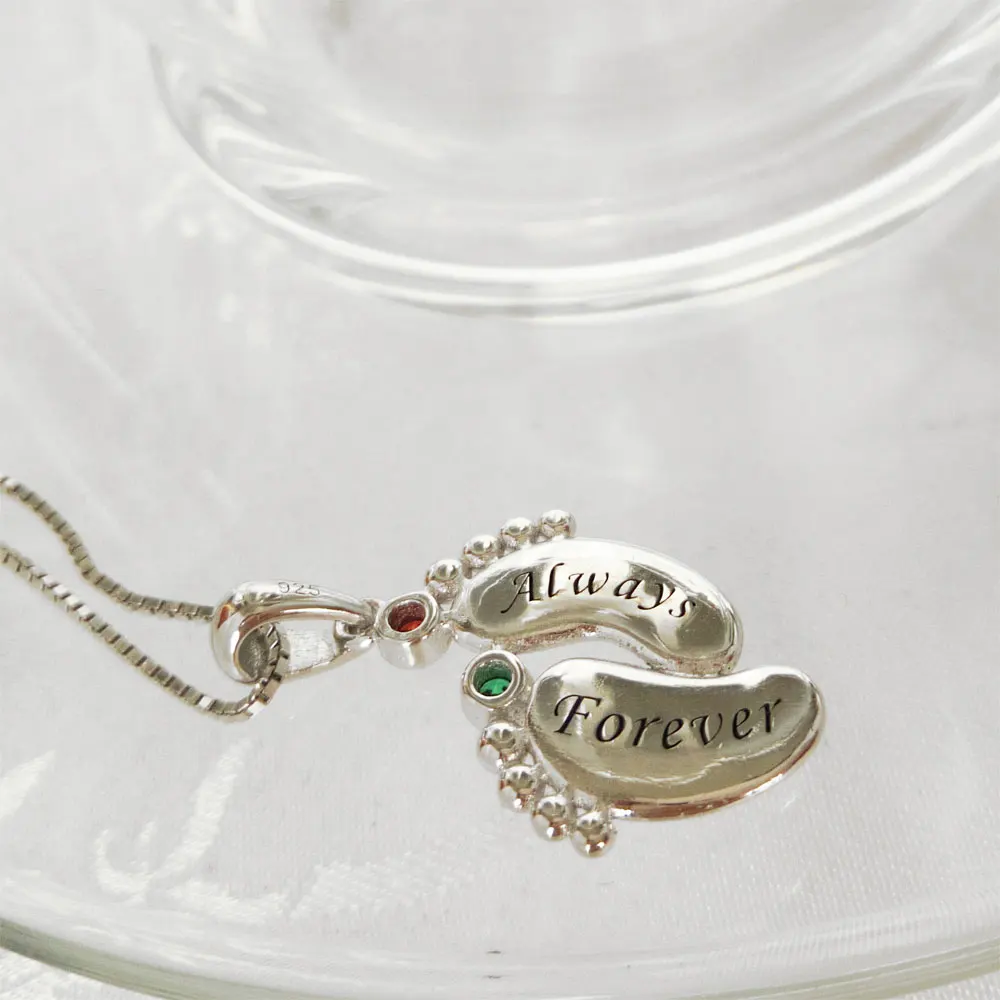 AIJAJA персонализированные имена влюбленных и камни по рождению ожерелье с