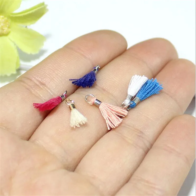 10 шт./лот мм маленькие хлопковые кисточки с соединительным кольцом для