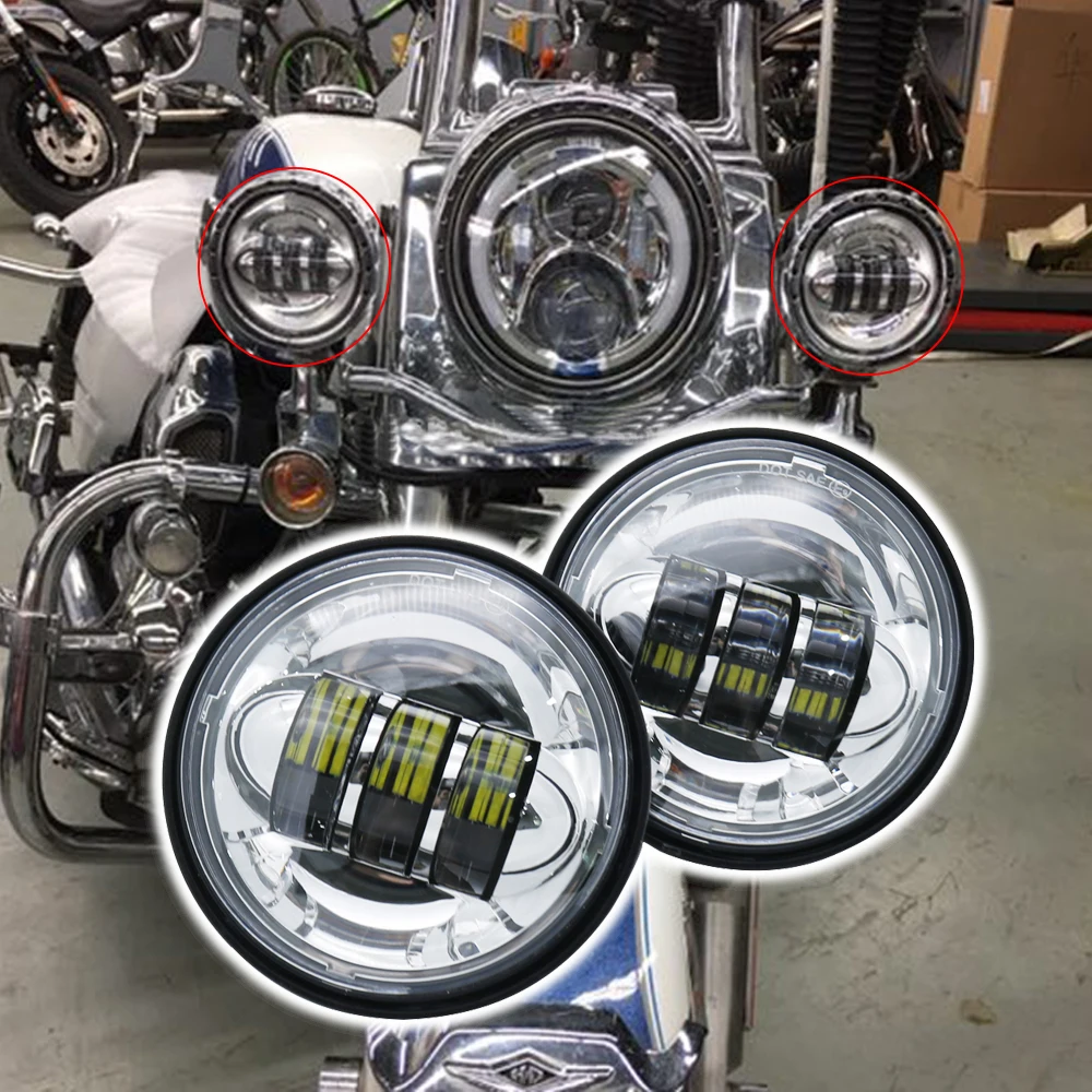 Новый мотоциклетный противотуманный светильник для Harley 4-1/2 &quot4 5&quot светодиодный