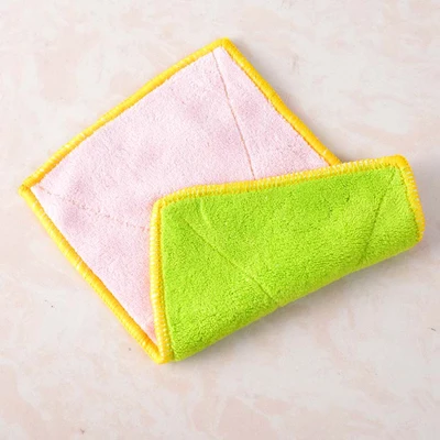 Pink and Green 1 шт большой размер микрофибра ткань для уборки супер абсорбент домашние кухонные полотенца протирание тряпки для чистки посуды - Цвет: Pink and Green