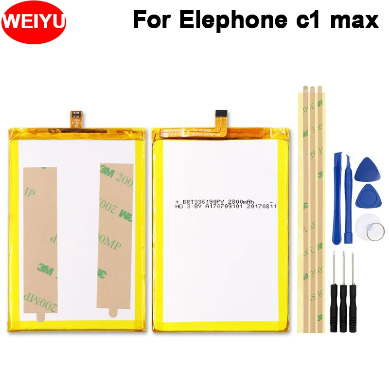 

High Quality Battery For elephone c1 max Batterie Bateria Batterij Accumulator AKKU 2800mAh+Tools