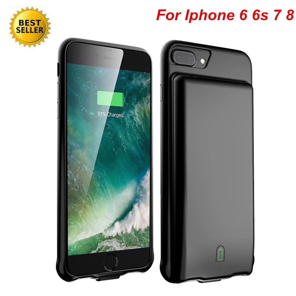 Для Iphone 6 Мощность чехол мягкий Смарт для S 7 8 зарядка случае 4500 mAh аудио крышка