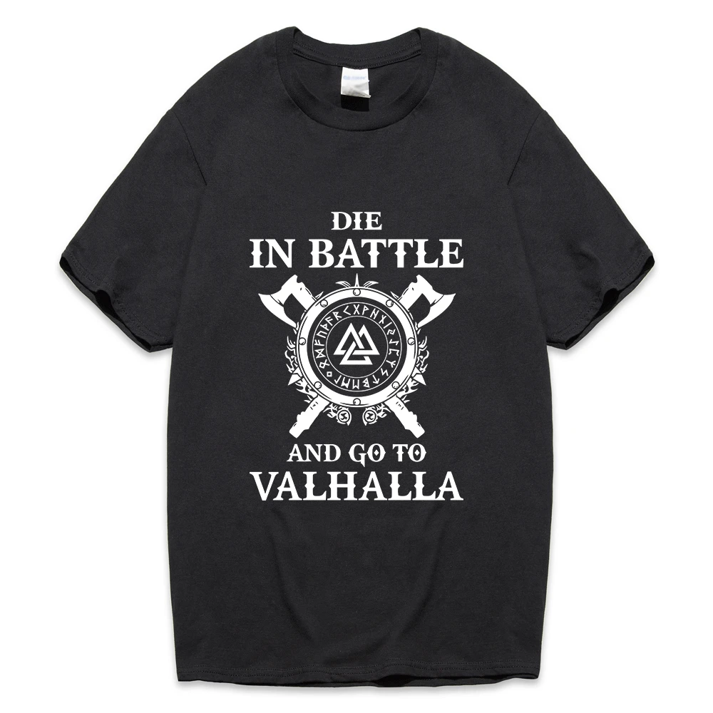 Men's Round Neck Casual Cotton T-shirt Summer Short Sleeve Odin Viking 2020 Fashion Hipster Clothing Streetwear Hip Hop Homme | Мужская