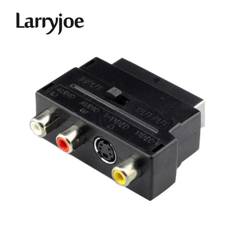 Larryjoe Горячая продажа RGB Scart композитный 3RCA S Video AV ТВ аудио адаптер или видео DVD