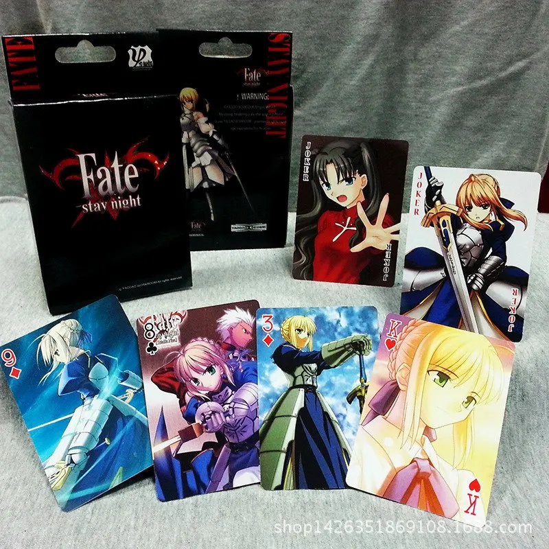 

54 Sheets/Set Anime Fate/stay Night Poker Cards Cosplay Board Game Cards Postcard Fans Gift