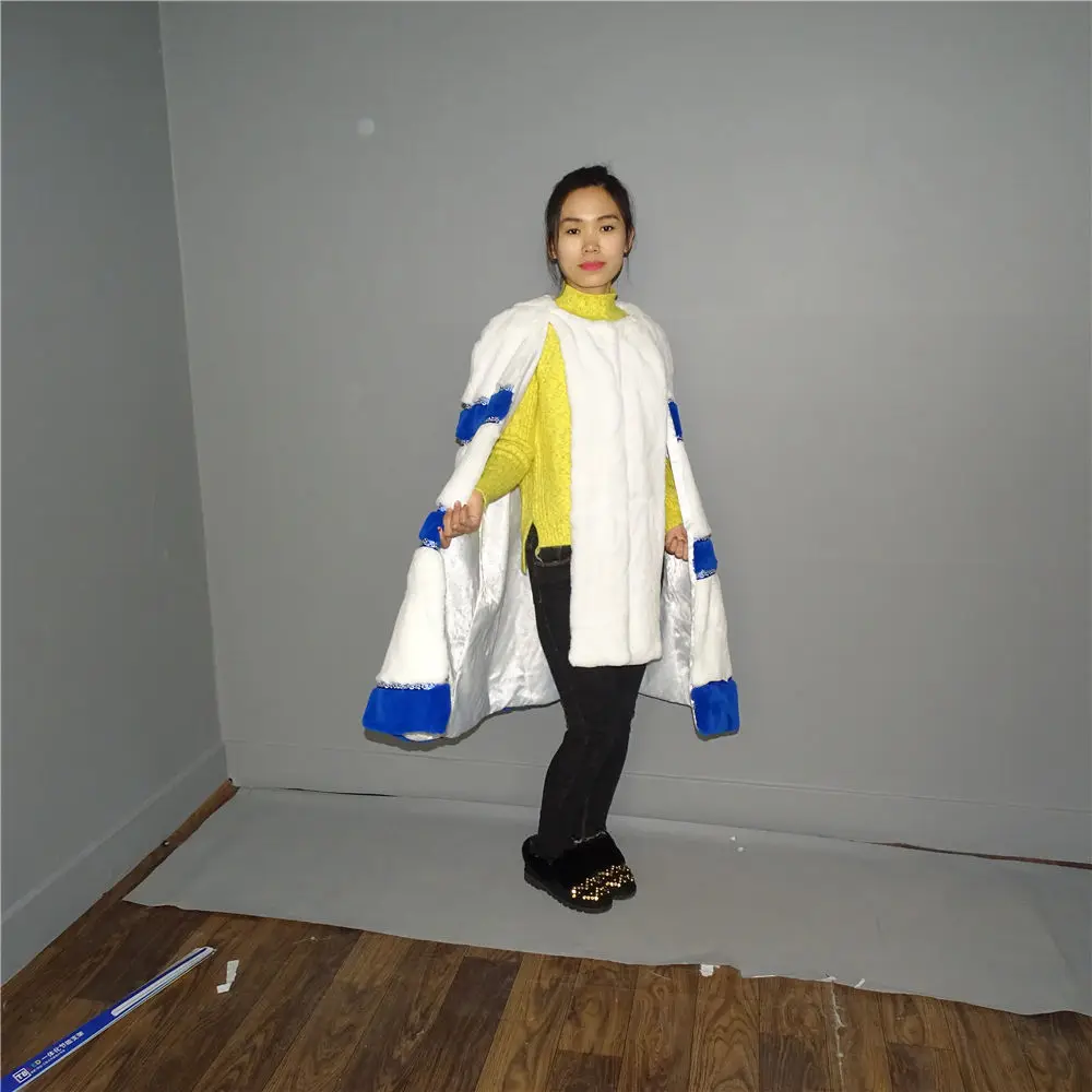 2018 new style real rex rabbit fur shawl female full pelt coat women long section winter jacket | Женская одежда