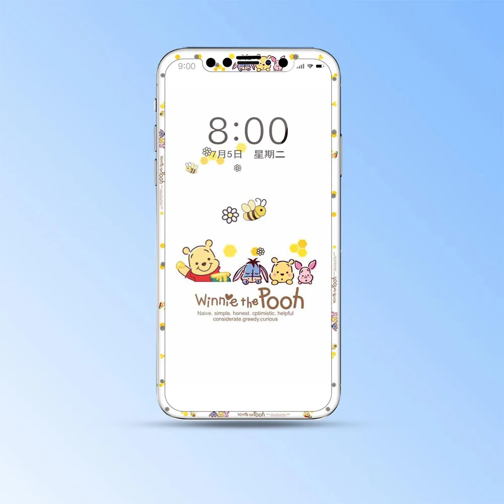 Мультяшный протектор экрана для iPhone X XS Max XR закаленное стекло мышь собака милый полное покрытие принцесса 3D изогнутое окаймление стеклянная пленка SJ21