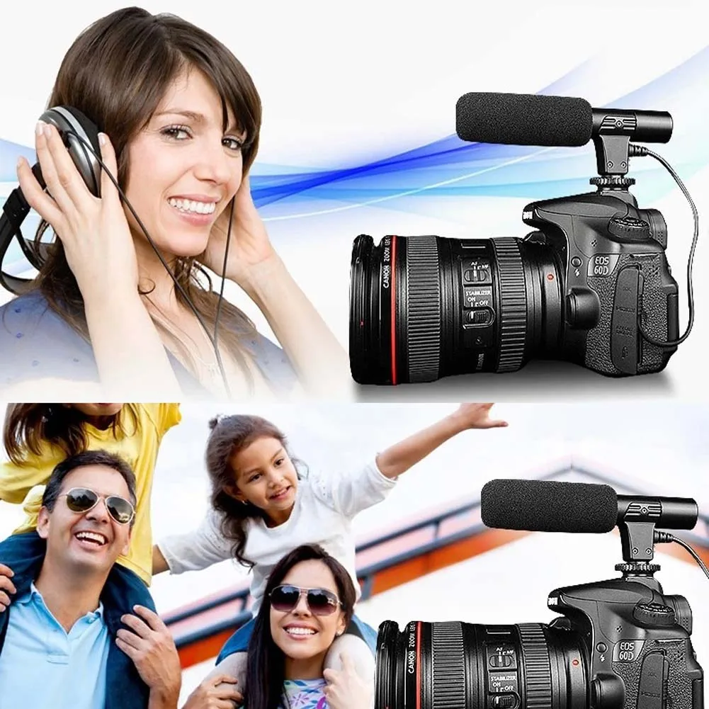 Универсальный внешний стерео микрофон 3 5 мм для камеры Canon Nikon DSLR DV Camcorder