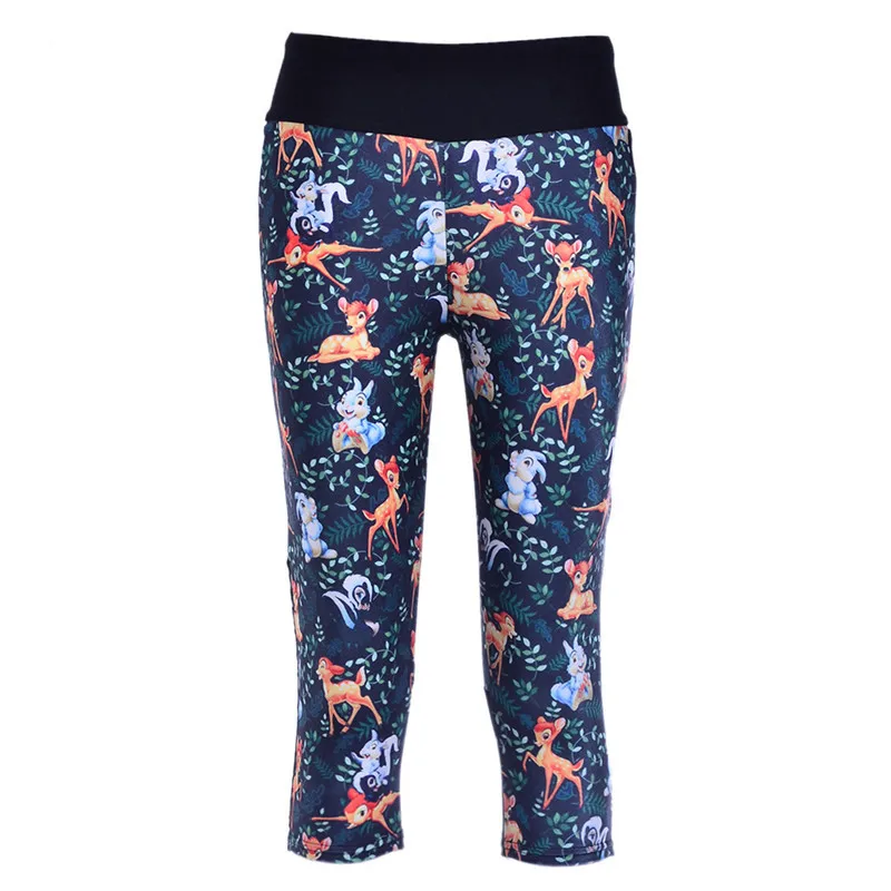 Брендовые леггинсы Бэмби цифровая печать тонкие Джеггинсы Женские Модные Штаны