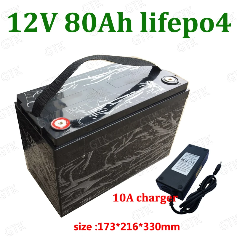 12 8 V 80AH Lifepo4 аккумулятор водонепроницаемый перезаряжаемый с BMS forcampers инвертор EV UPS