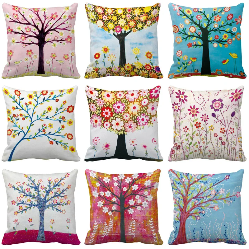 

Style Tree Cushion Cover Nordic Simple Geometric Decorative Throw Pillows Cushion Covers for Sofa Polyester Cotton