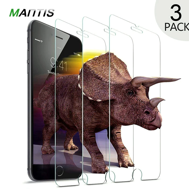 MANTIS для iPhone 5 стекло [3 упаковки] тонкое закаленное 2.5D Edge Toughen Защита экрана 4 6 7 8 Plus X