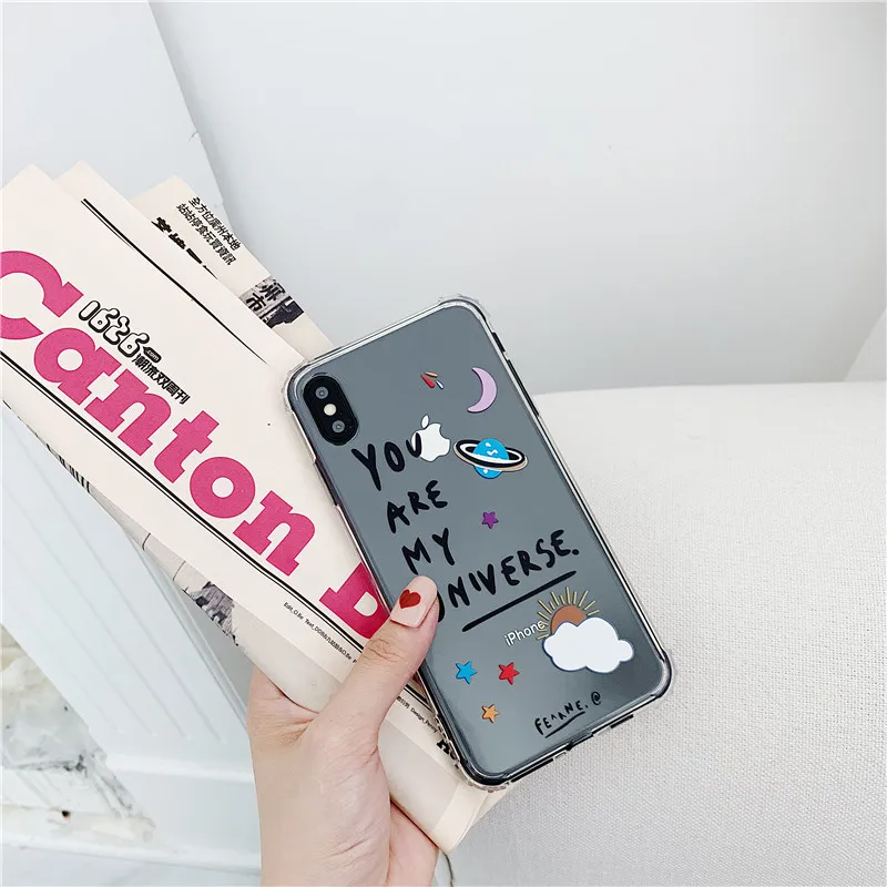 Вы моя вселенная телефонные чехлы для iPhone X XS max XR 6 6s 7 8 plus чехол звездное небо