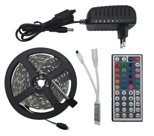 Светодиодный светильник RGB 5050 SMD 2835 гибкая лента fita светодиодный светильник RGB 5 м 10 м 15 М лента диод DC 12 В+ пульт дистанционного управления+ адаптер