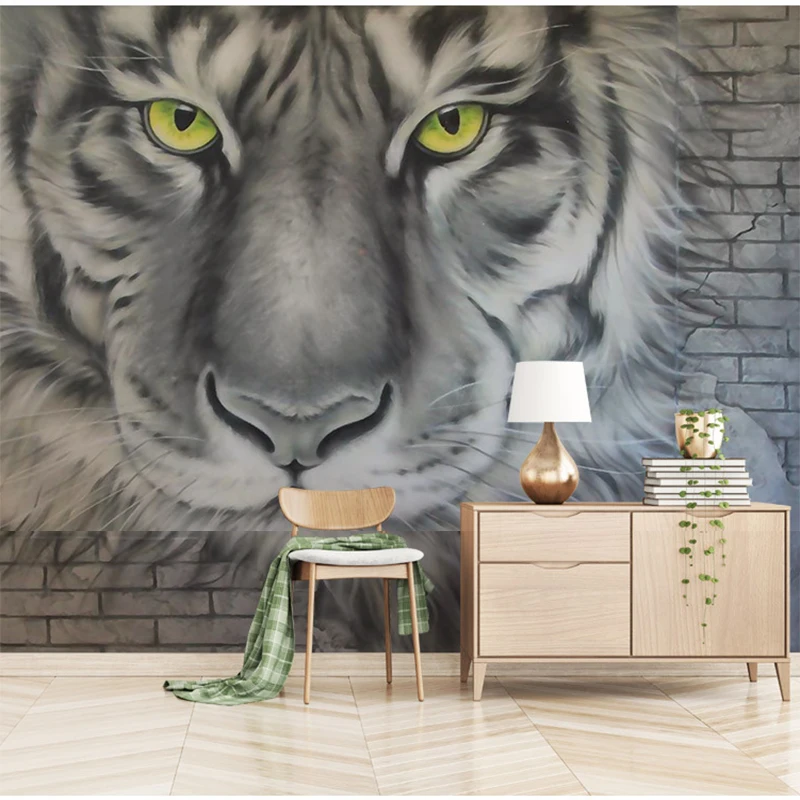 3D реалистичные кирпичные обои любого размера тигровая стена тканевые для