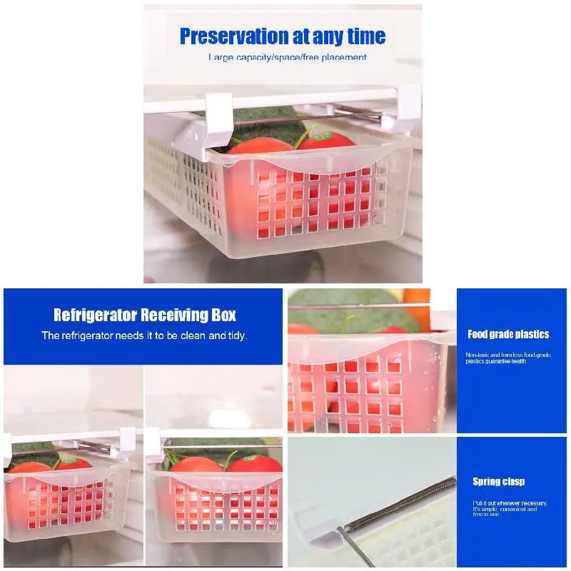 Регулируемый эластичный органайзер для холодильника с выдвижными ящиками