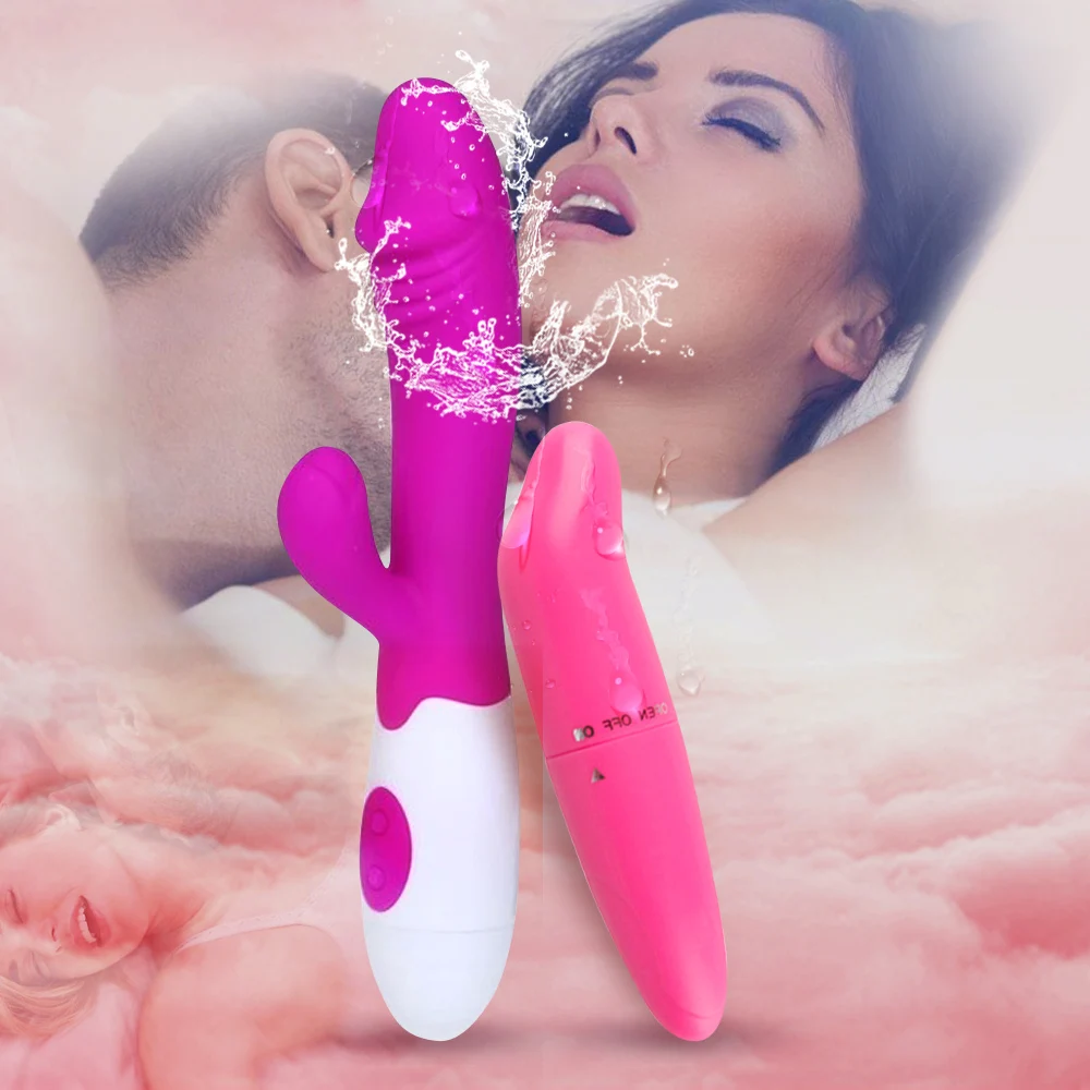 Вибратор дилдо Кролик 30 скоростей двойной вибрации G Spot вибратор для женщин