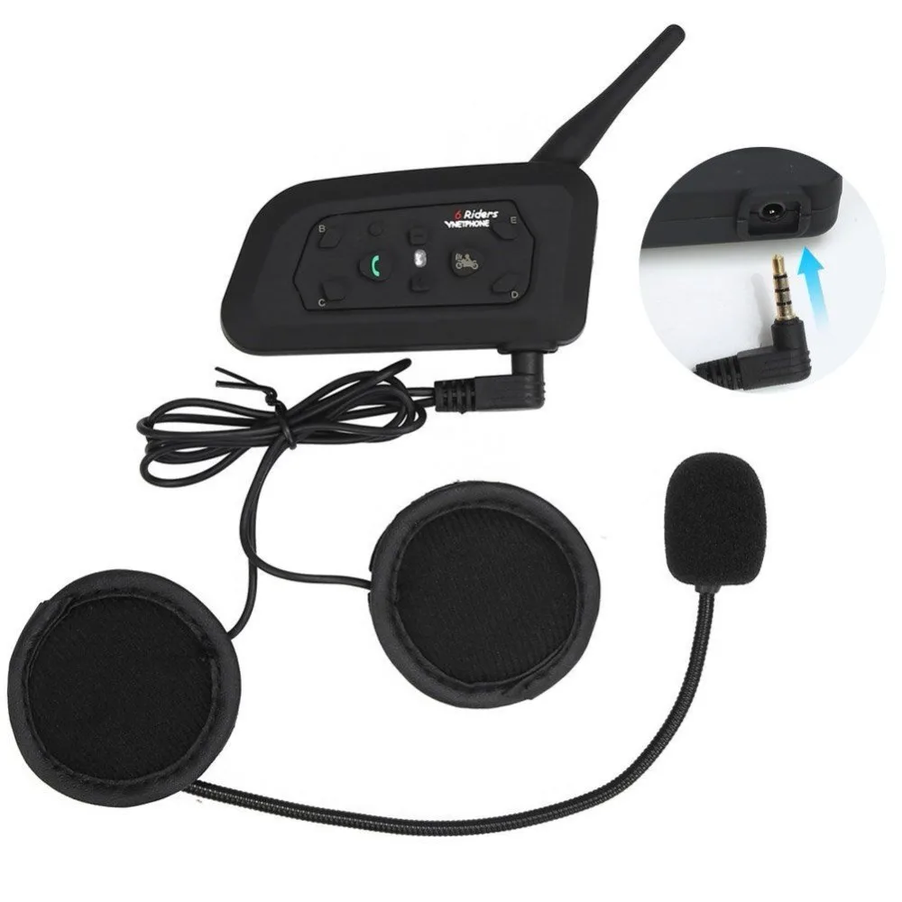 VnetPhone 1 комплект V6 домофон шлем Bluetooth гарнитура мотоциклетная связь Intercomunicador 6