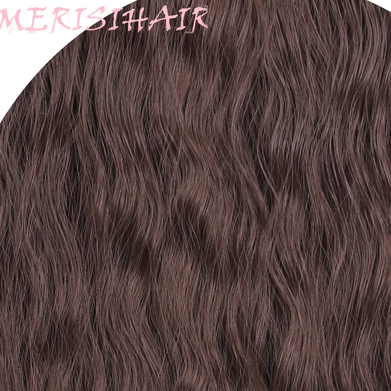 MERISI HAIR 24 Inch Long Water Wavy Hair 5 Clips In Hair Extensions for Women Synthetic Heat Resistant Fake Hair Pieces 6 Colors