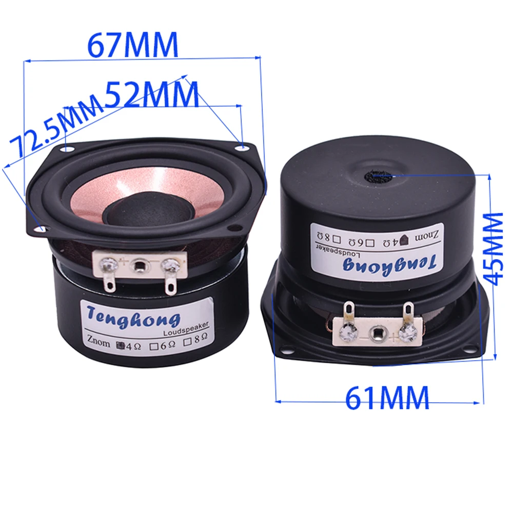 Динамик Hi Fi Tenghong 2 шт. 5 дюйма 4/8 Ом 8 15 Вт Полнодиапазонный