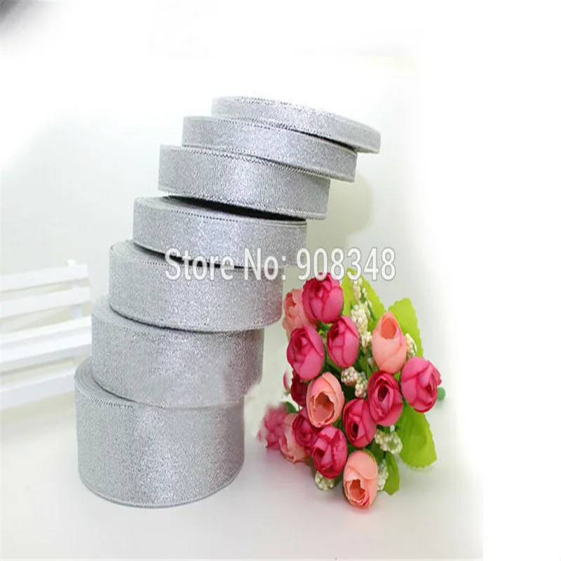 Лента металлическая Серебристая для подарочных бантов 3 6 9 13 16 19 22 25 32 38 ширина 50 мм