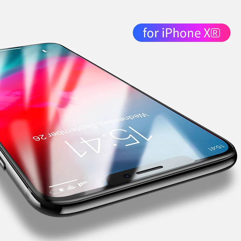Черный HOCO Новинка для Apple iPhone XR Full HD закаленное защитная стеклянная пленка для экрана Защитный клей 3D полное покрытие защита экрана - Цвет: Черный