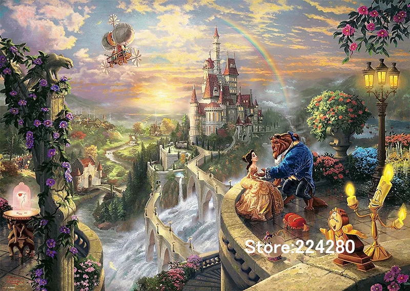 

Needlework,Rainbow Castle Cross sttich Handmade Scenery 14CT Counted Canvas DIY,Cross-stitch kits,Embroidery Art Home Decor