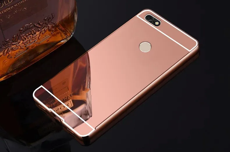 Модные Роскошные зеркальные Чехлы цвета розового золота для Huawei Nova Lite 2017
