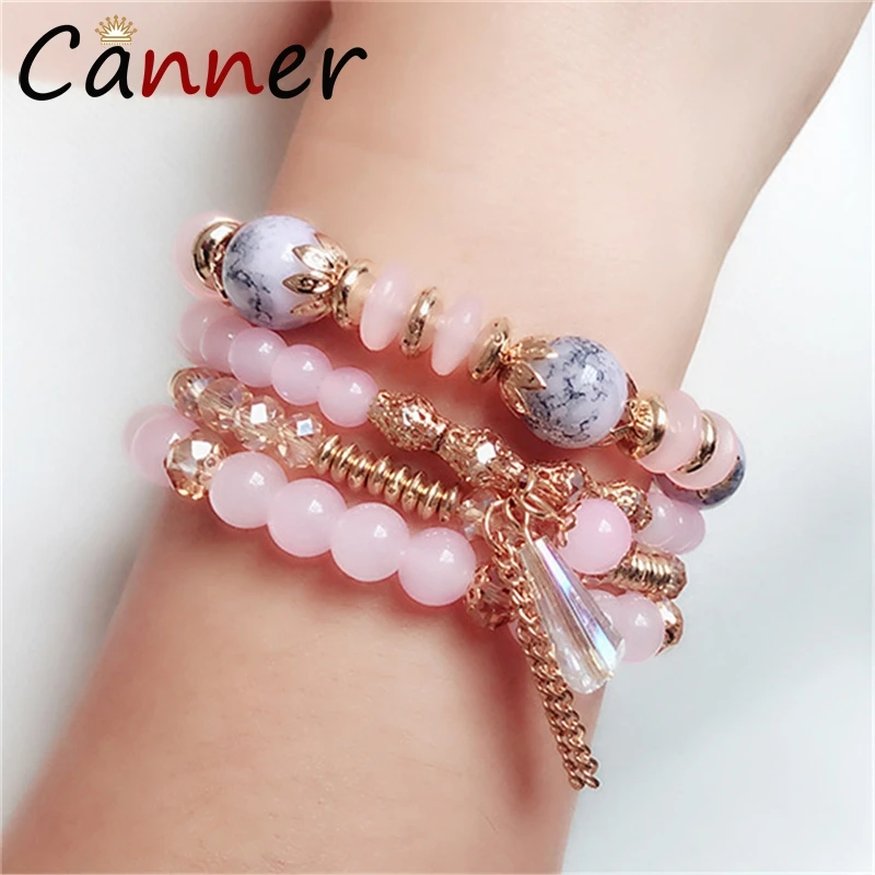 Женский браслет с бусинами CANNER богемский многослойный кристаллами из