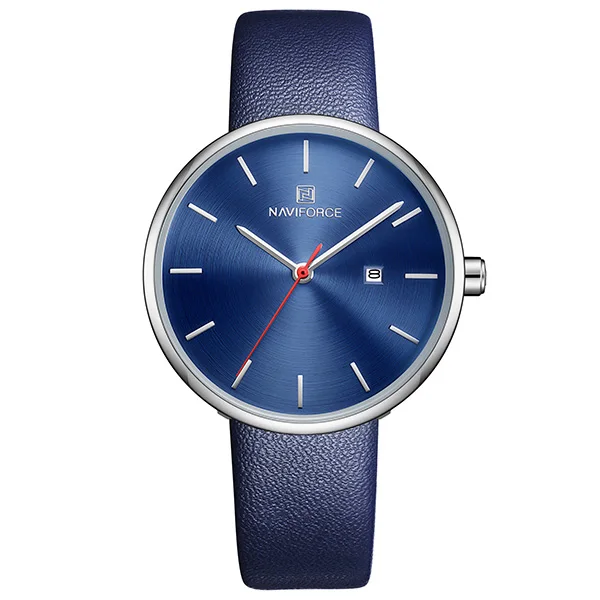 BlueBlue Naviforce женские часы модные роскошные кожаные наручные кварцевые часы женские наручные часы Reloj Mujer Часы Relogio Feminino - Цвет: BlueBlue