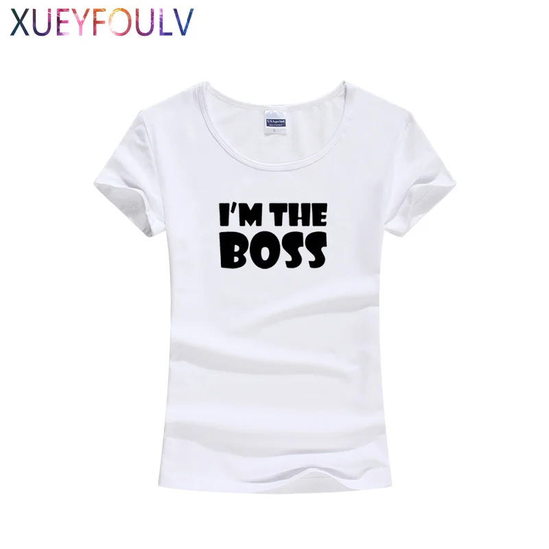 Я Boss Смешные Для женщин леди футболка муж жена правила Новинка идея подарка на