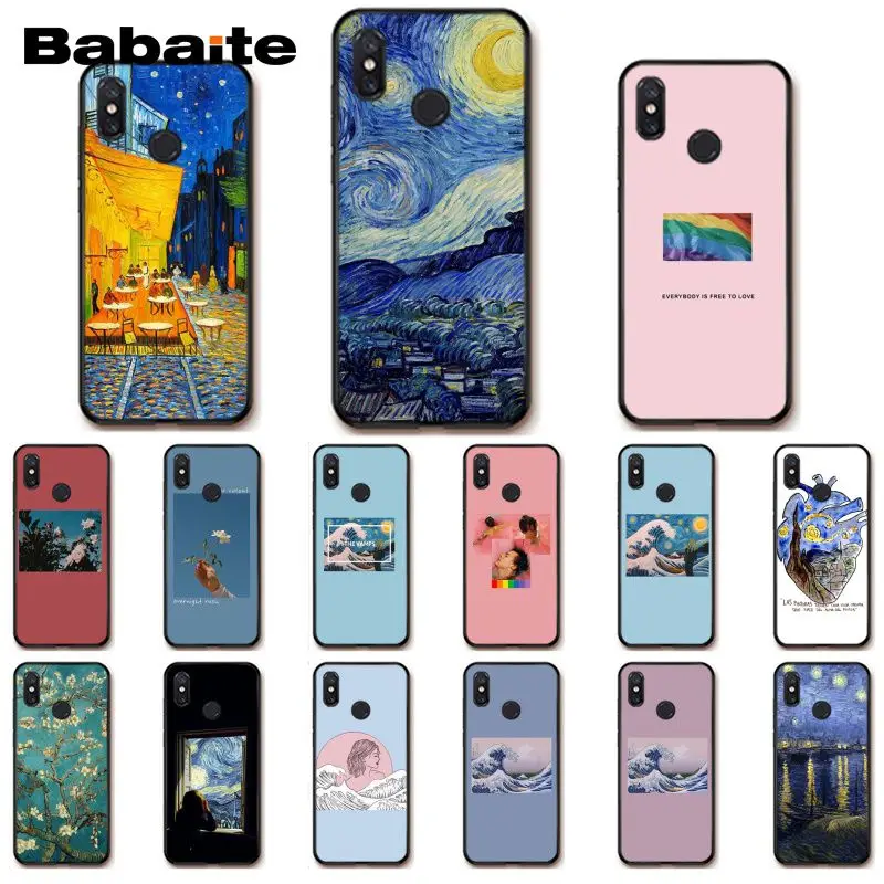 

Babaite Van Gogh Art Spray Strry night Wave Art Phone Case for Xiaomi MiA1 A2 lite F1 Redmi8 6A 4X 5Plus S2 Note7 8Pro 5A 7A