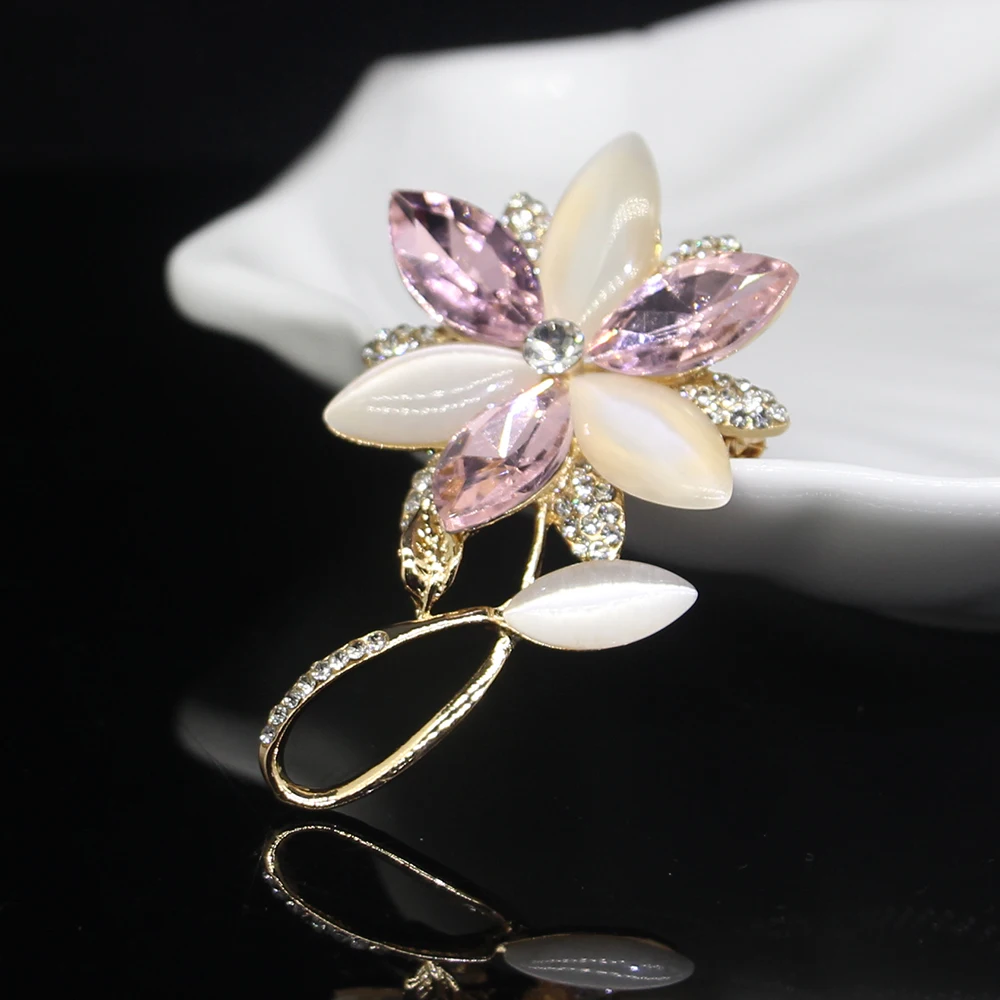 AINAMEISI броши в форме цветка с кристаллами для женщин простой дизайн модные