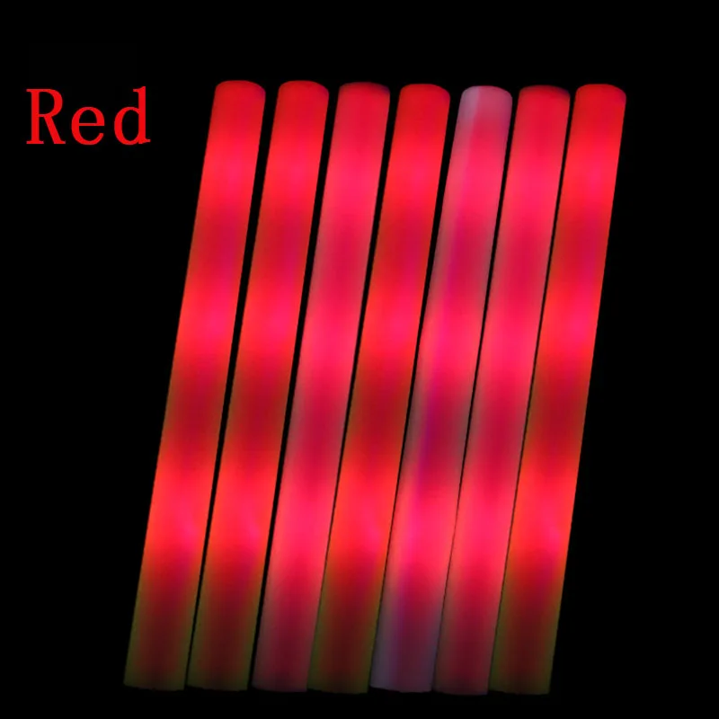 Red 12 шт. светящийся светодиодный светильник красного, зеленого, синего цвета, мигающая светодиодная палочка из вспененного материала, неоновый вечерние светильник s для Рейв, свадьбы, дня рождения, вечеринок - Цвет: Red