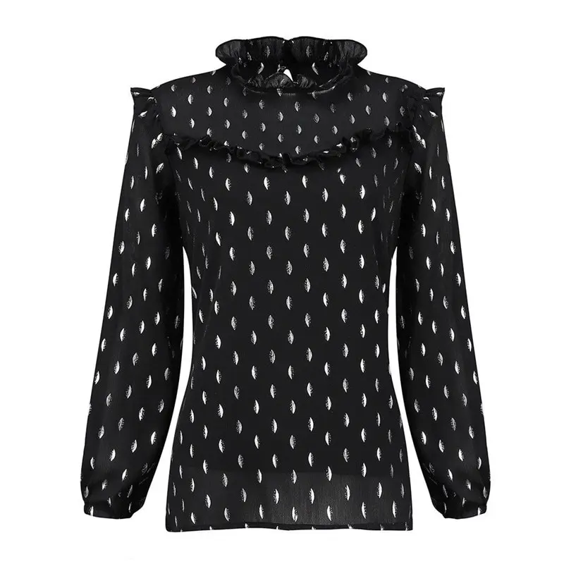 Женская пляжная летняя шифоновая блузка в стиле бохо элегантный топ горошек с