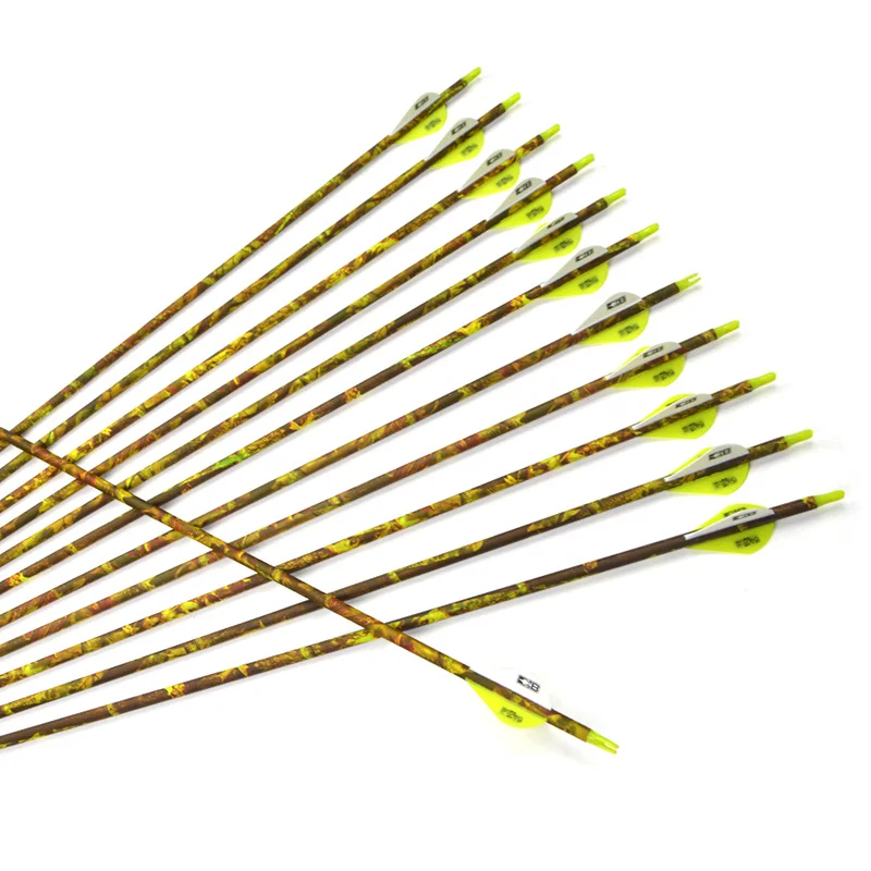 

6/12Pcs 32" Archery Carbon Arrow Spine 600 Arrow Carbon Replaceable Broadhead For Bow Outdoor Shooting Training Accessories