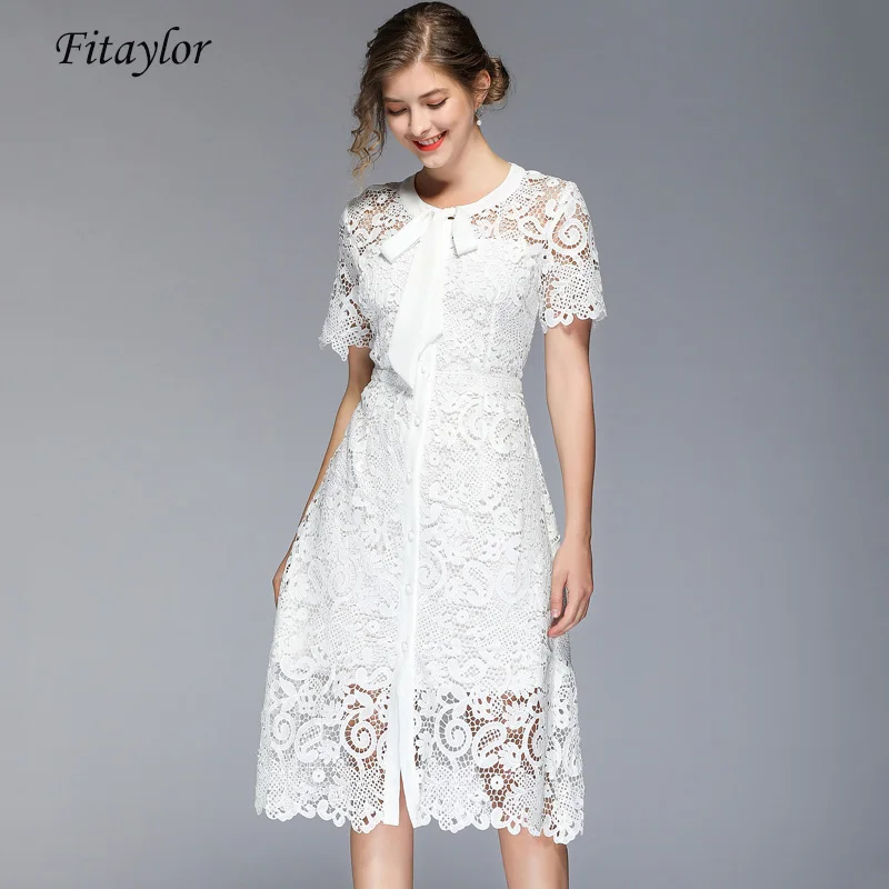 Fitaylor 2019 новое женское элегантное вечернее платье с бантом и коротким рукавом