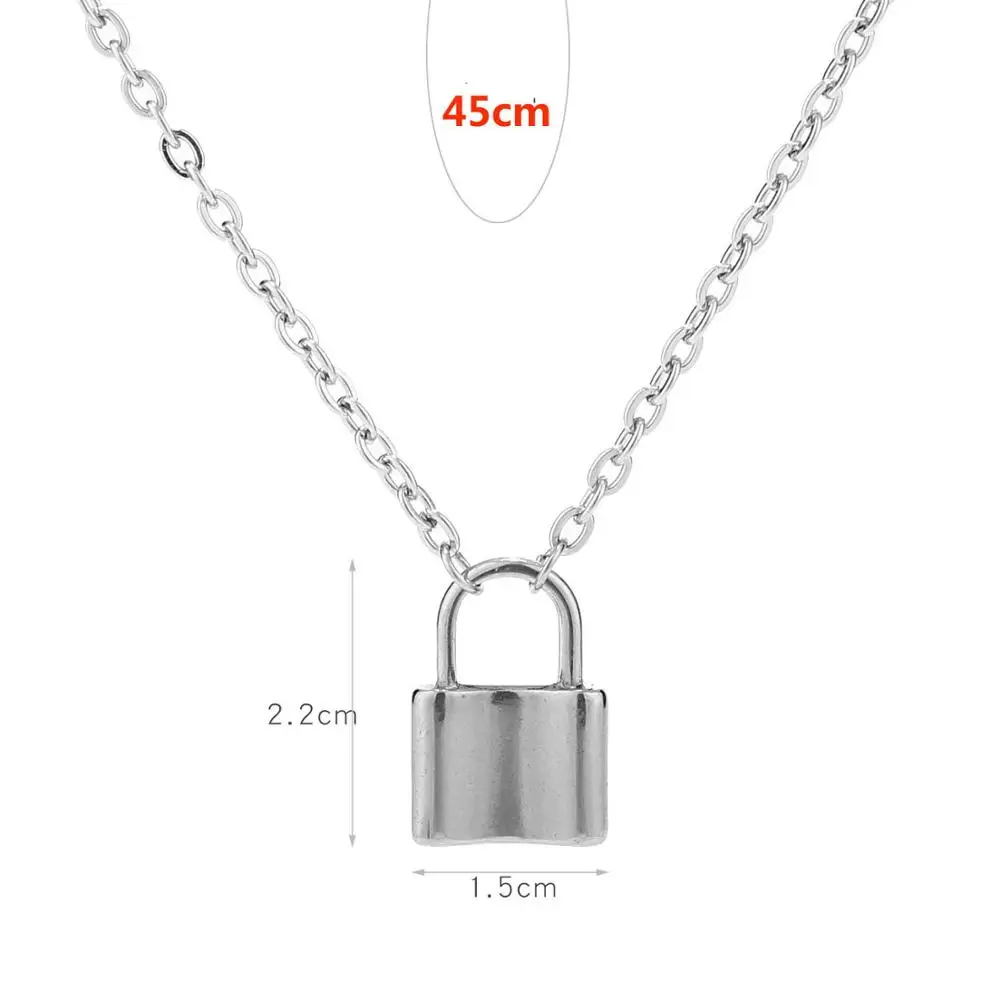 50cm 5 шт. ожерелье из нержавеющей стали с серебряным замком, подвеска с функциональным замком, Очаровательное ожерелье для мужчин и женщин - Окраска металла: 50cm