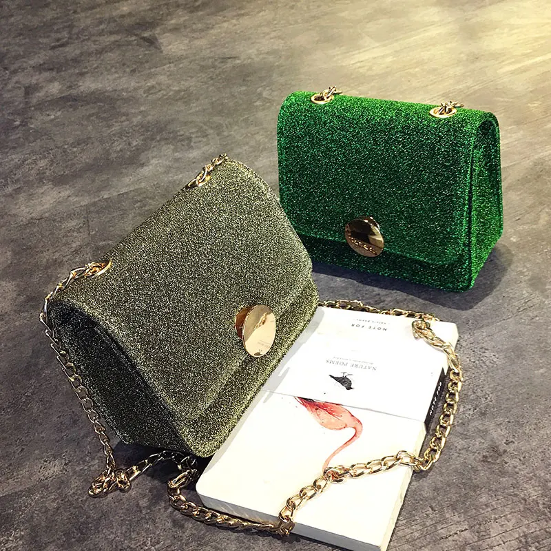 SKLEAF леди плечо мешок 2017 весной и летом женщины блестка цепи небольшой лоскут