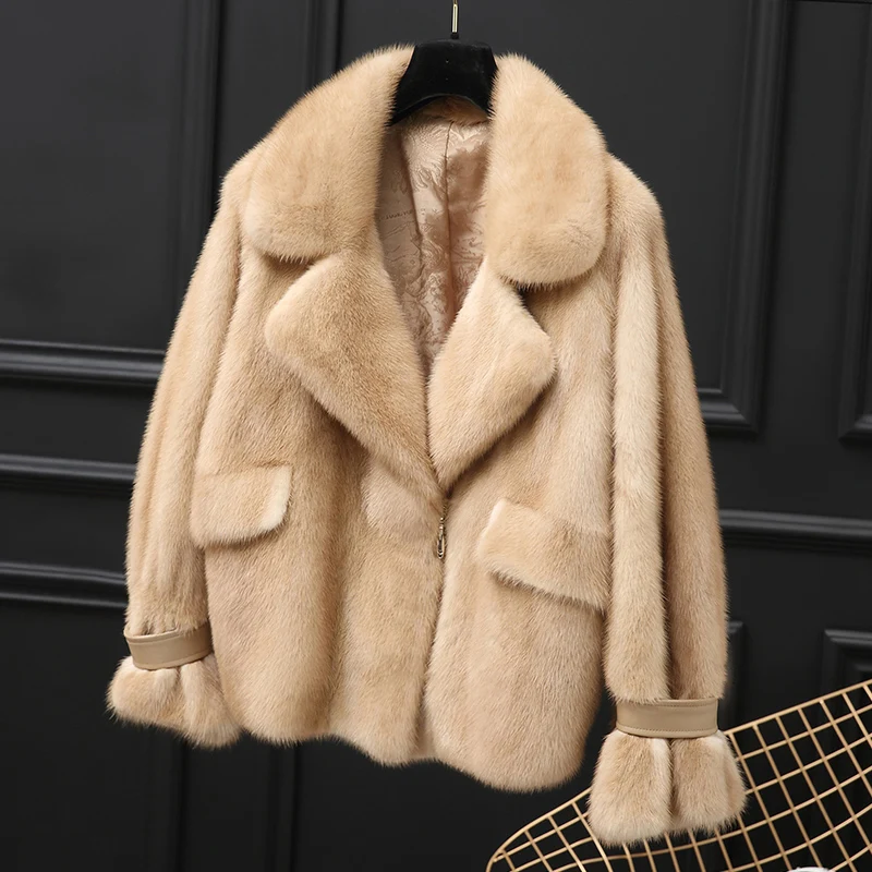 Genuine mink fur coat women winter real coats high end luxury marten jacket good quality short design NPI 71221B | Женская одежда