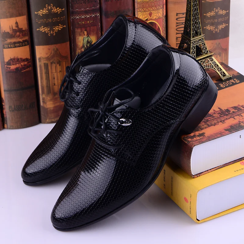 New 2016 Fashion Italian Style Men Dress Wedding Shoes Luxury Men's Business Oxfords Casual Flats Black Leather Derby | Обувь