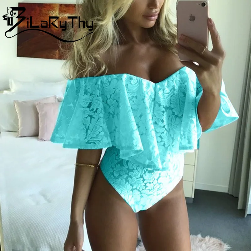Bilarythy выдалбливают Кружево короткие Комбинезоны для женщин ползунки сексуальная